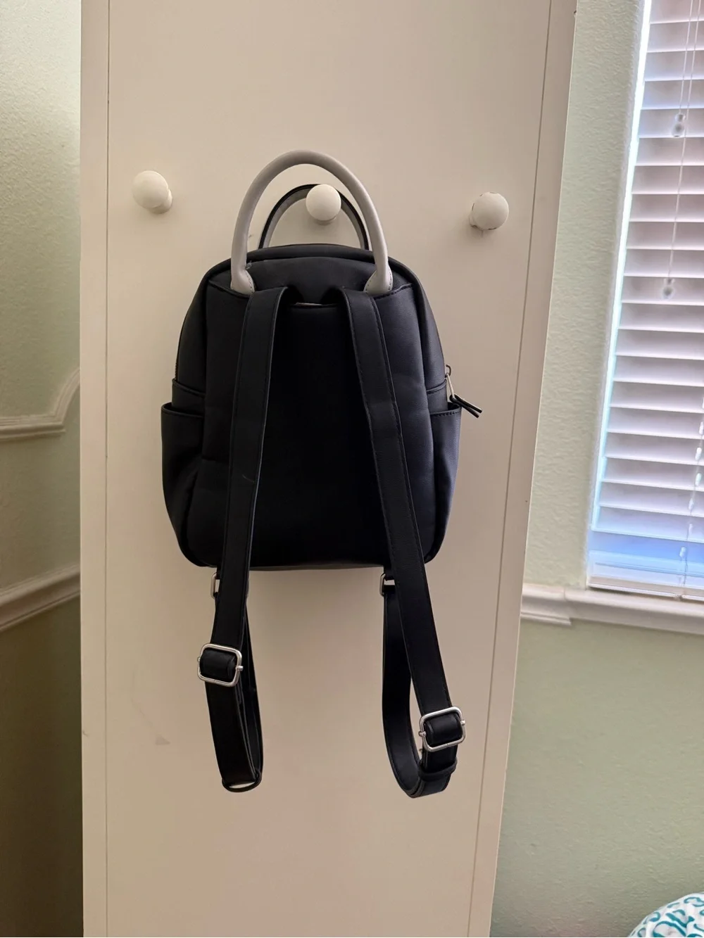True Religion Black Backpack with Silver Studded Horseshoe